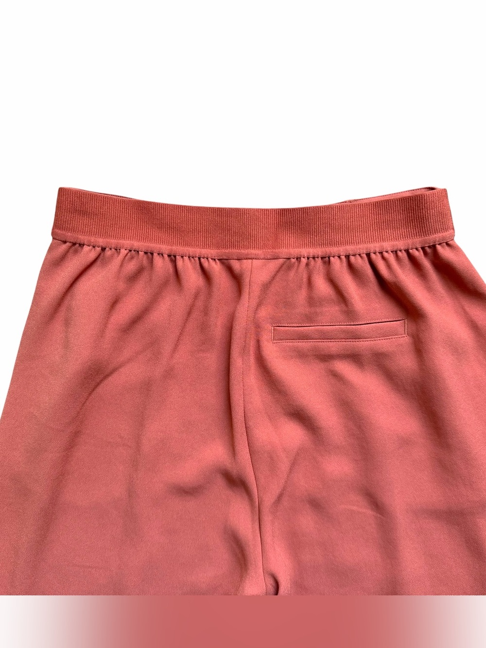 Spanx Carefree Crepe Trousers Womens Medium Coral High Rise Drapey Straight Leg - Picture 6 of 7
